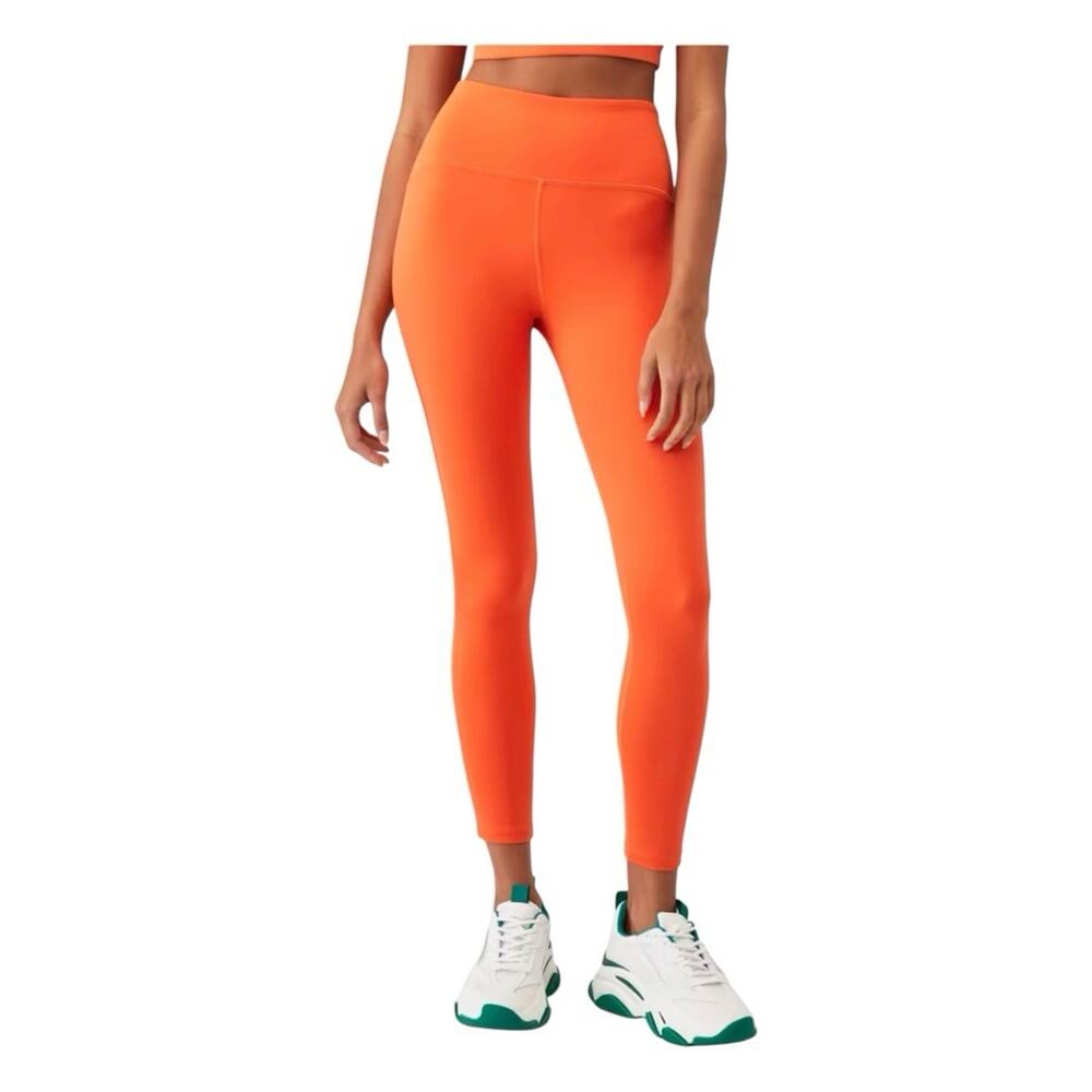 Womens Orange Mid-Waisted Pull On Stretch 7/8 Length Leggings Size 6‎ Halloween